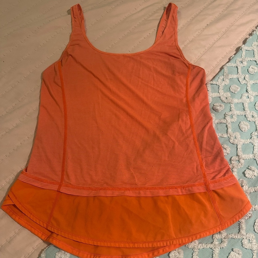 LULULEMON Orange unique Tank Sz 8 - Picture 3 of 9